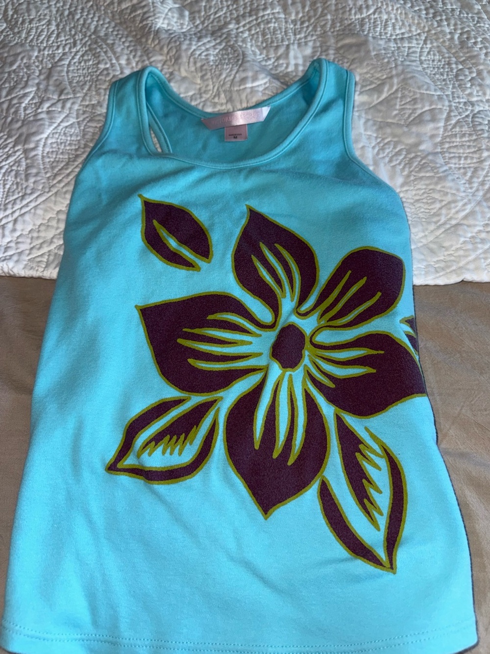 Victoria’s Secret Aqua Floral Tank Top